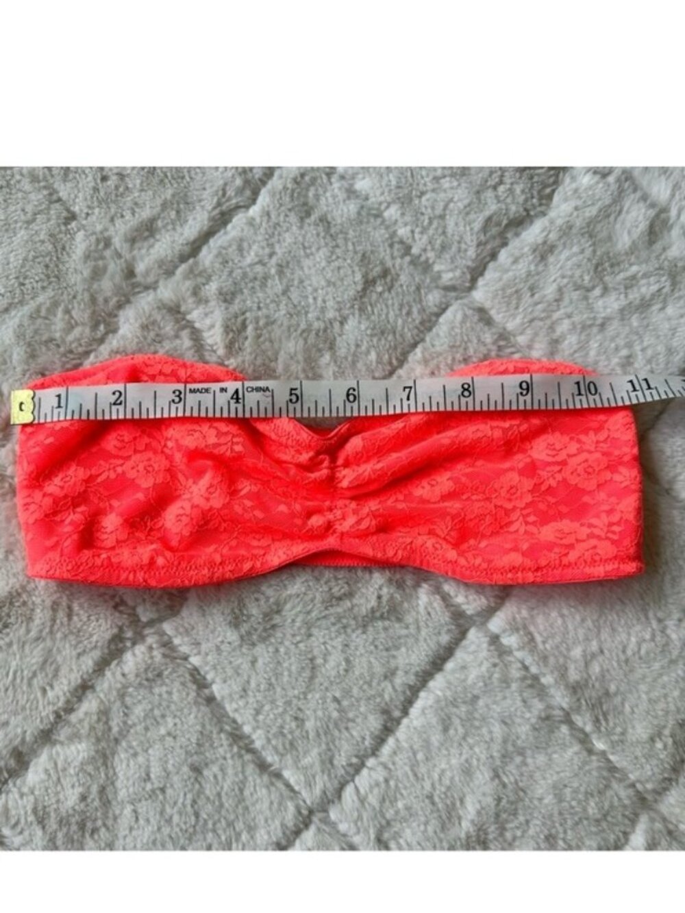 Victoria Secret PINK | Coral Lined Lace Bralette / Bandeau | Size Extra Small - Picture 14 of 15
